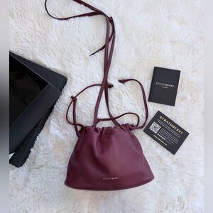 Strathberry Wine Leather Crossbody Bag
